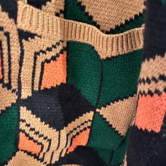 Steady Hands Cardigan M/L Giyu Tomioka Inspired Geometric Knit Grandpacore - Picture 6 of 11